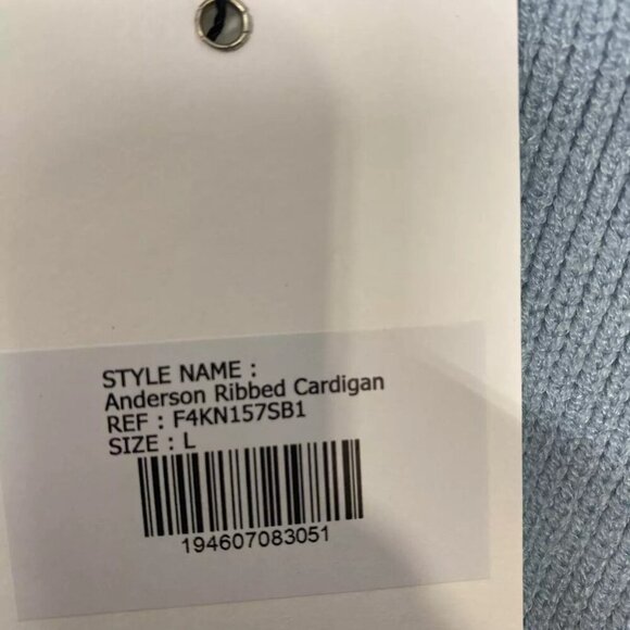 NEW APPARIS Womens Anderson Soft Ribbed Cardigan Sweater Size L Light Blue - Picture 13 of 13